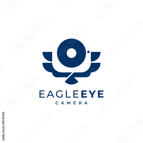 camera and eagle for sky, landscape and nature photography logo