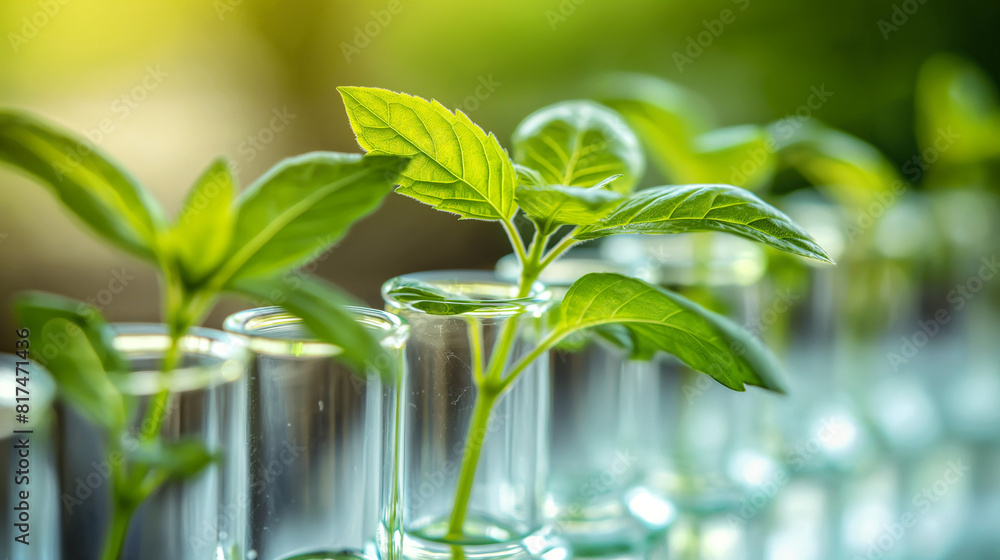 Plant and environment research, DNA, Gene therapy, Biology laboratory nature and science, Plants with biochemistry structure on white background. Plant and environment research, DNA, Gene therapy, Biology laboratory nature and science, Plants with biochemistry structure on white background.