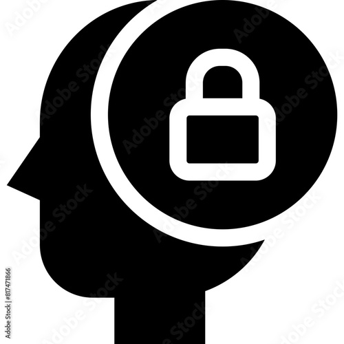 human mind with padlock icon