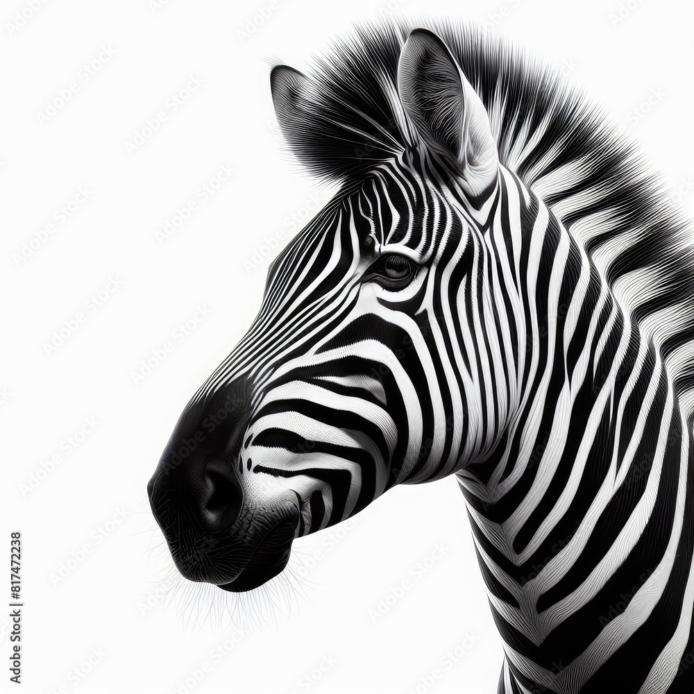 Black and White Zebra Illustration Black and White Zebra Illustration