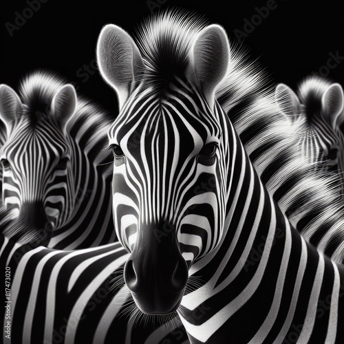 Black and White Zebra Illustration