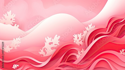 wavy background with paper cut style