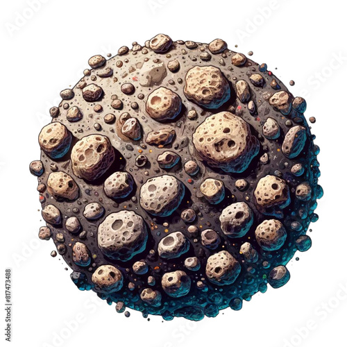 asteroid planet, detailed, textured, dark, space clip art preview