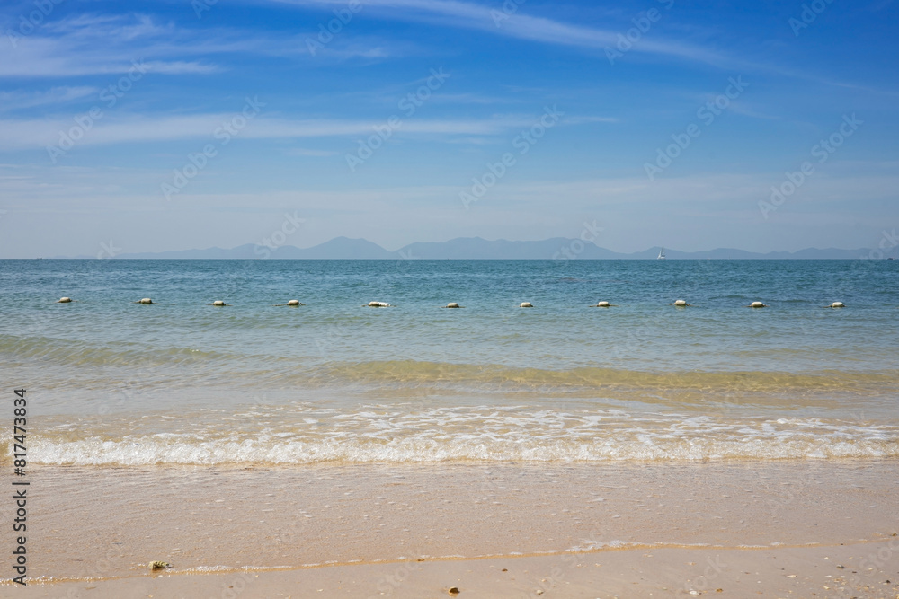 The sea during clear weather on the Andaman coast, Thailand.