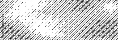 Dashed line diagonal texture. Slanted dash lines pattern background. Straight tilted interrupted stripes wallpaper. Abstract dither rasterized grunge overlay. Wide rippled vector texture photo