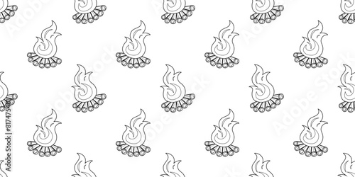 Bonfire pattern design black white