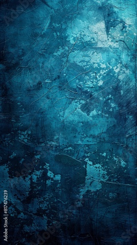 Teal wall texture  abstract grunge background