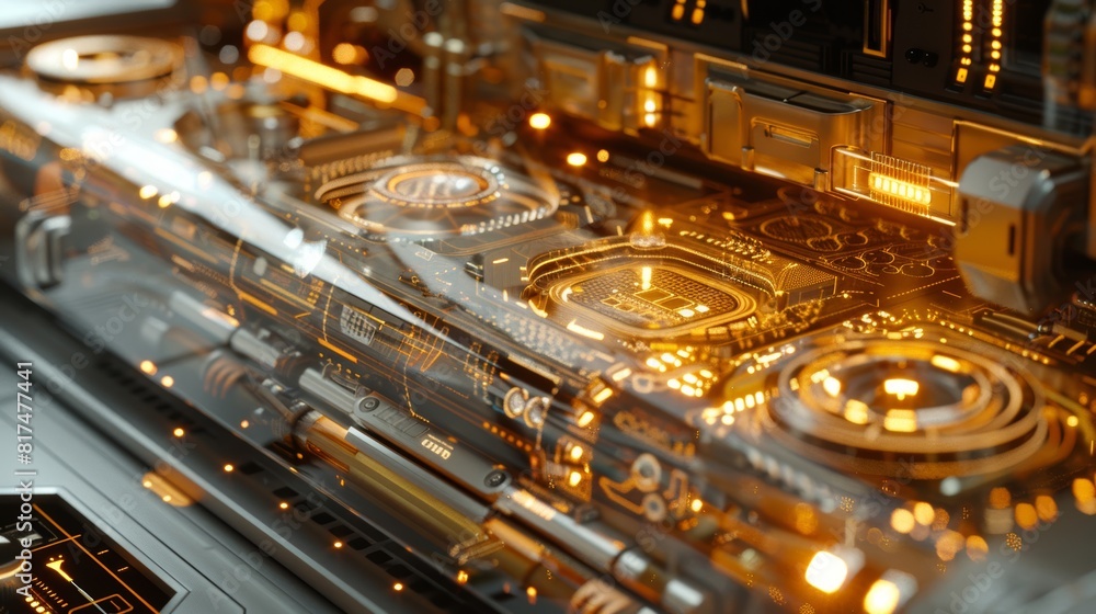 The image shows a close-up of a car engine. The engine is made of metal and has a golden appearance. The engine is complex and has many different parts. The image shows a close-up of a car engine. The engine is made of metal and has a golden appearance. The engine is complex and has many different parts.