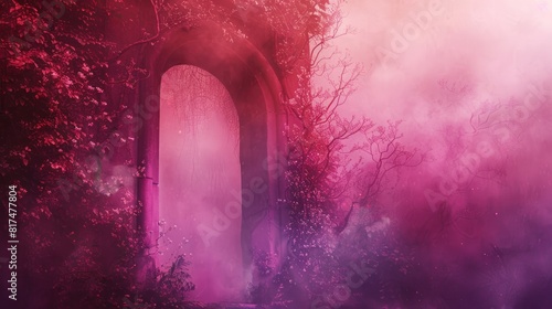 Ethereal Blush Purple and Red Dreamland  an ethereal and enchanting portrait-oriented backdrop in blush purple and red  transporting viewers to a realm of magic and wonder