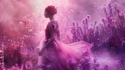 Ethereal Blush Purple and Red Dreamland  an ethereal and enchanting portrait-oriented backdrop in blush purple and red  transporting viewers to a realm of magic and wonder