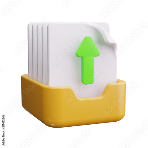 Fotografie outbox 3d render icon