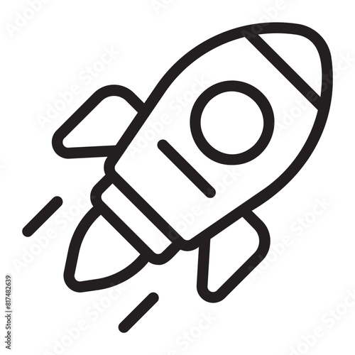 rocket line icon