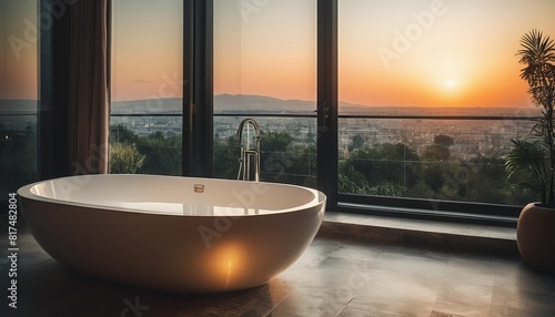 Tranquil Bathroom Retreat with Panoramic Vista © Eliane