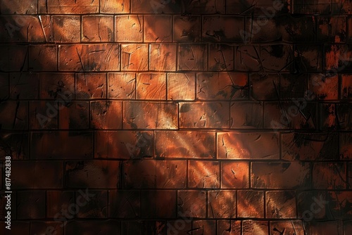 3D render of an abstract brick wall background with a spotlight, a vector illustration photo