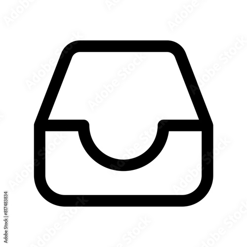 Empty box icon in flat style, file tray icon