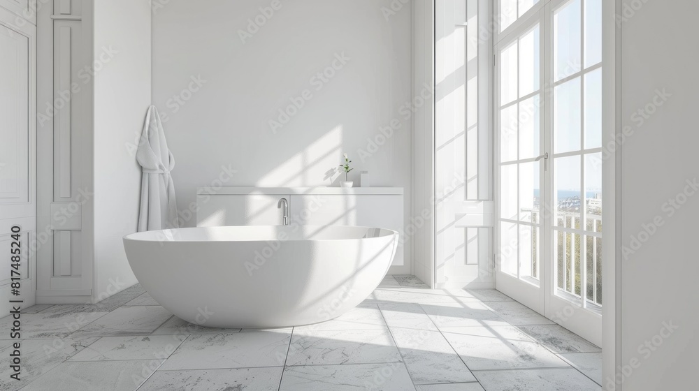 hite minimalist bathroom interior. 3d rendering AI generated hite minimalist bathroom interior. 3d rendering AI generated