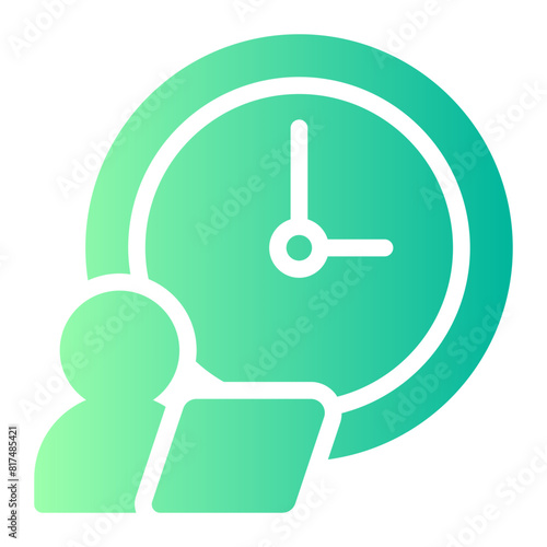 working hours gradient icon