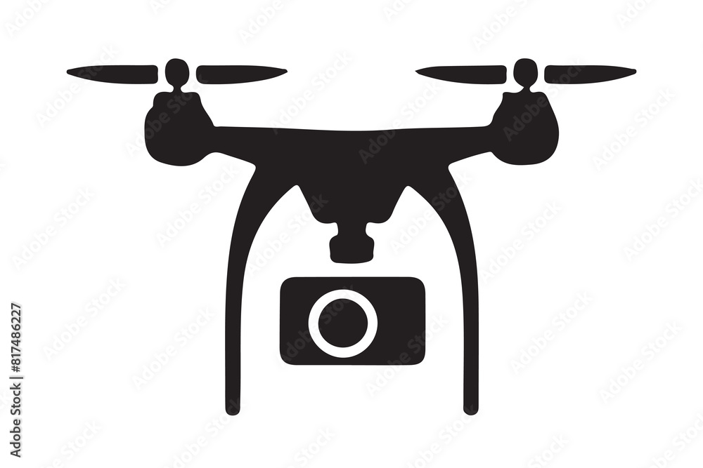 Drone silhouette vector, drone camera icon silhouette vector illustration Drone silhouette vector, drone camera icon silhouette vector illustration