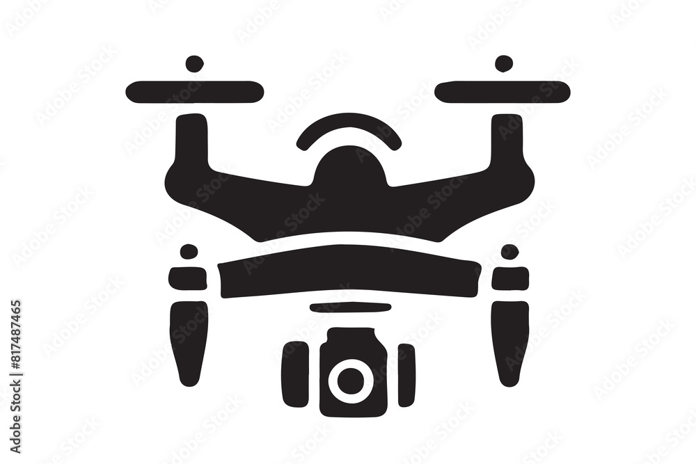 Drone silhouette vector, drone camera icon silhouette vector illustration Drone silhouette vector, drone camera icon silhouette vector illustration