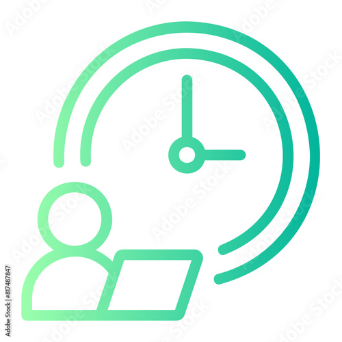 working hours gradient icon