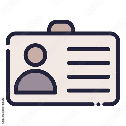 Student Card Icon in Filled Line Style