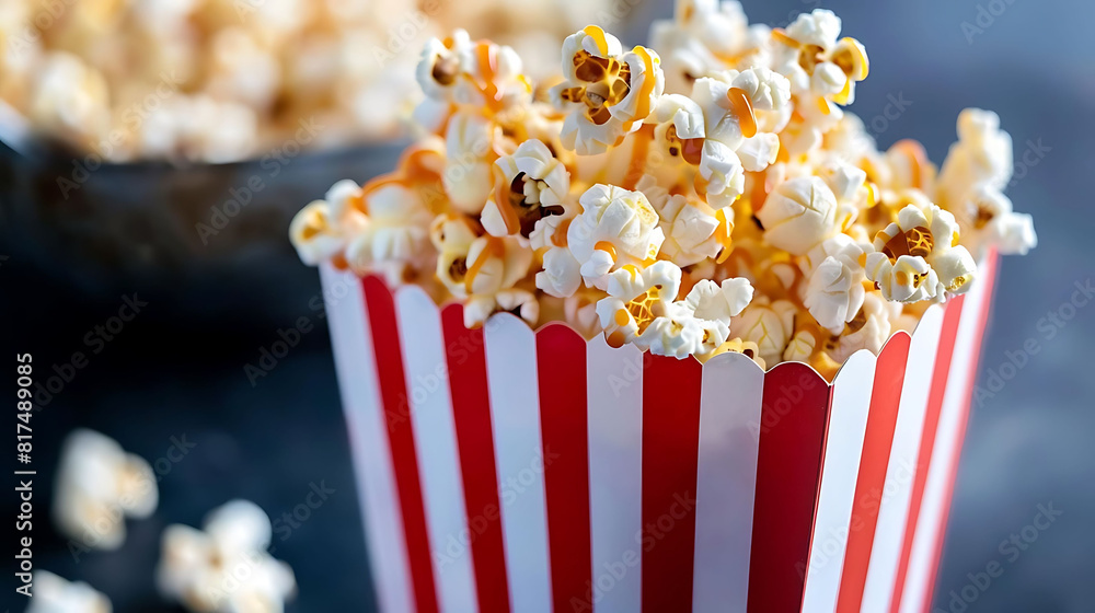 homemade gourmet popcorn with caramel drizzled in a red and white striped cup homemade gourmet popcorn with caramel drizzled in a red and white striped cup