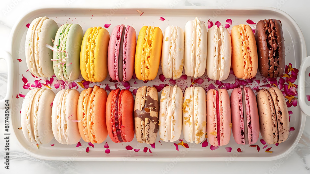 platter of colorful macarons at a dessert buffet