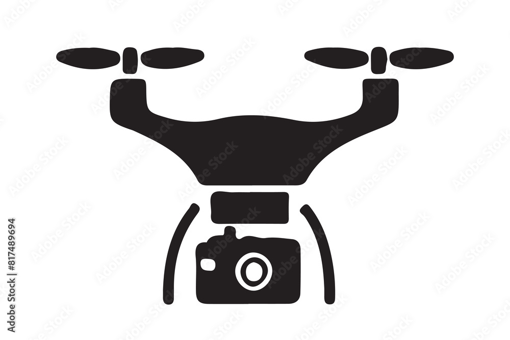 Drone silhouette vector, drone camera icon silhouette vector illustration Drone silhouette vector, drone camera icon silhouette vector illustration