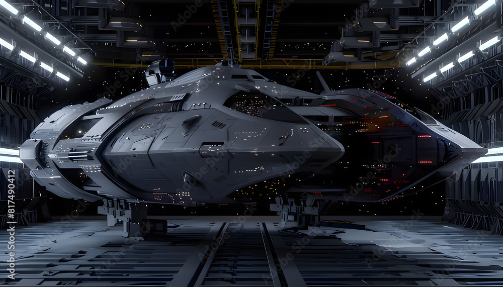 Fototapeta premium train in the night. Generative AI