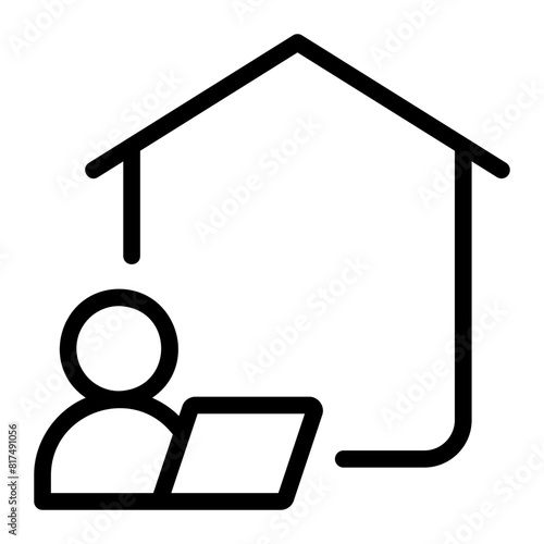 remote working line icon