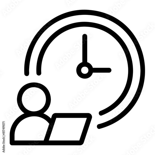 working hours line icon