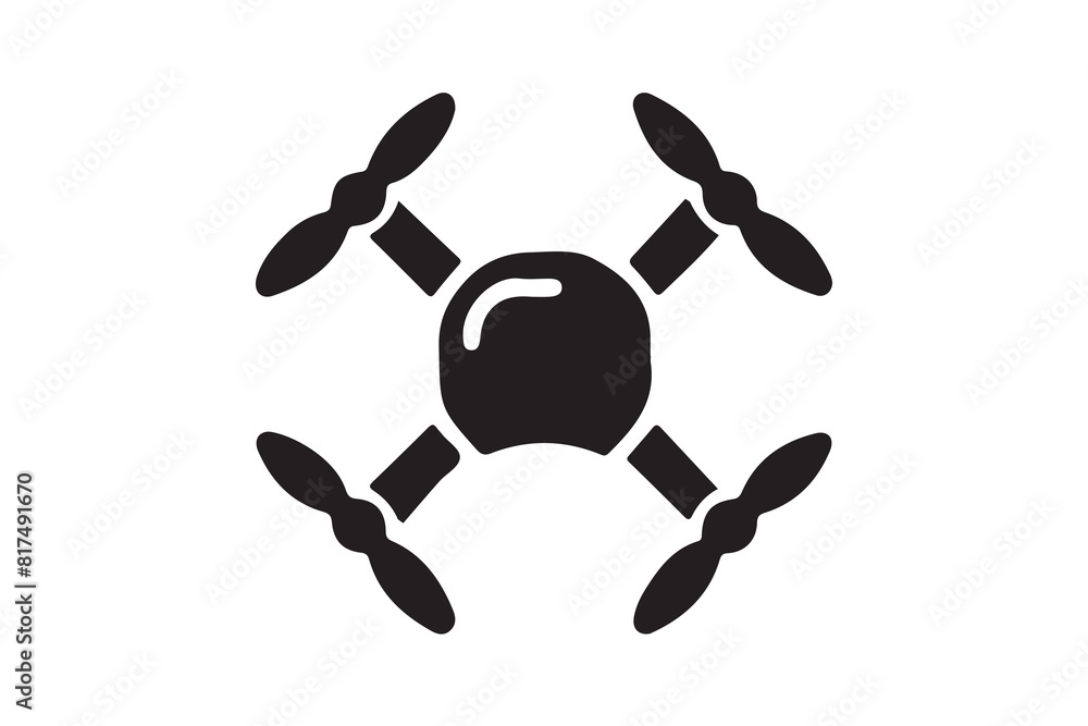 Drone silhouette vector, drone camera icon silhouette vector illustration
