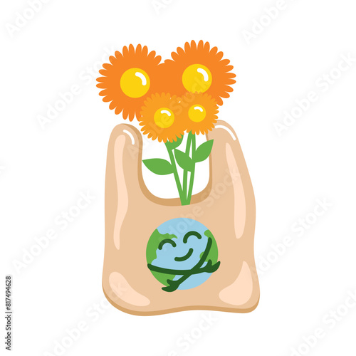 free plastic bag with flowers