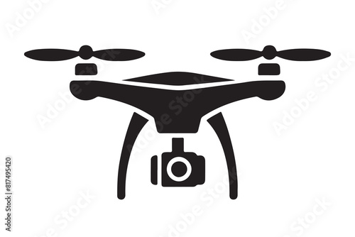 Drone silhouette vector, drone camera icon silhouette vector illustration