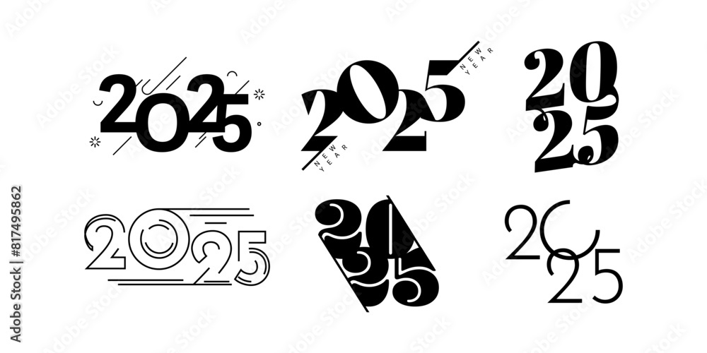 Set of 2025 happy new near design Set of 2025 happy new near design