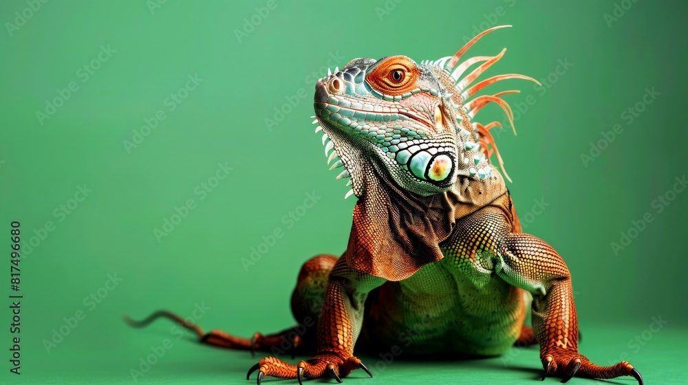 Obraz premium portrait pet, dog, cat, chameleon, iguana on clean background