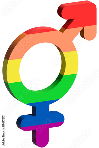 3d Pride month symbol for gender diversity, 3d LGBT sign of gender equality