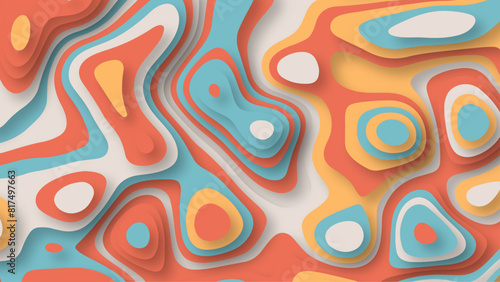 abstract background vector design with vintage color theme. retro styled papercut background, vector flat design in different color