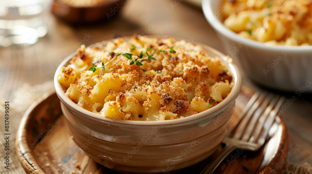 A classic and comforting bowl of macaroni and cheese A classic and comforting bowl of macaroni and cheese