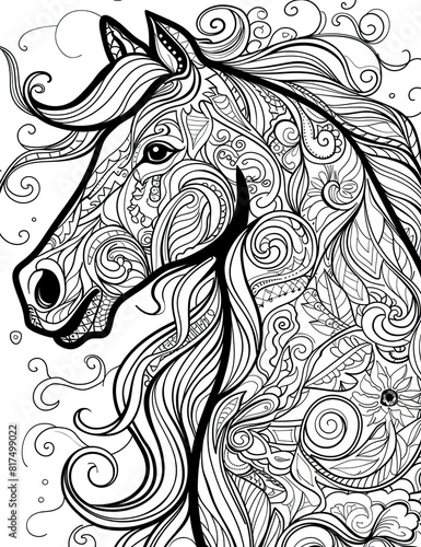 Wallpaper Mural Horse coloring book for kids Torontodigital.ca