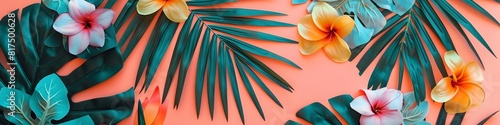 colorful tropical leaf background