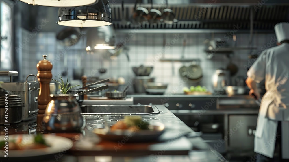 Obraz premium Image of Chefs Harmonizing in the Kitchen of a Restaurant