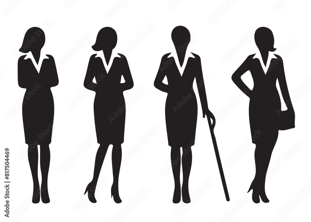 Business people Silhouettes, set of vector silhouettes Business people Silhouettes, set of vector silhouettes