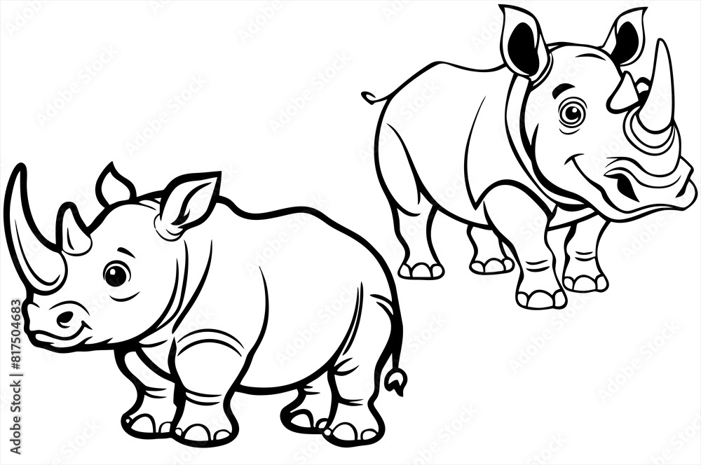 rhino cartoon page rhino cartoon page