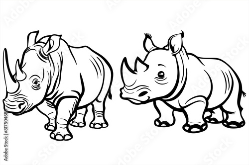 rhino isolated on white background