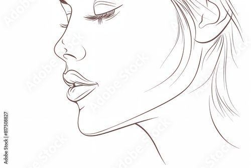 outline drawing of woman's face with her eyes closed © inspiretta