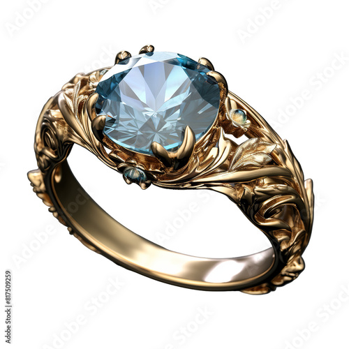 Illustration of jewelry ring design fash  Isolated on transparent PNG background  Generative ai