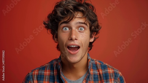 A man with a surprised expression on his face