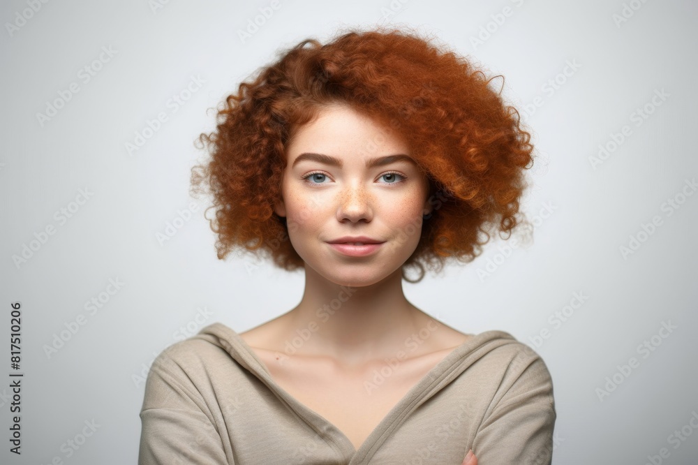 confident young woman against white background confident young woman against white background