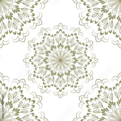 Floral decorative mandala vector pattern, design elements isolated on white background, card, banner, frame, border decoration.